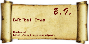 Böbel Irma névjegykártya